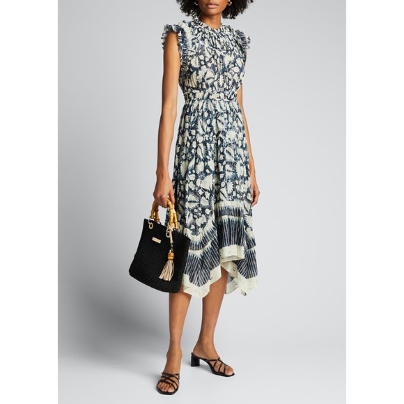 Ulla Johnson Dresses & Skirts - Ulla Johnson Amalia Midi Dress Batik Indigo Silk Blend - Size 4